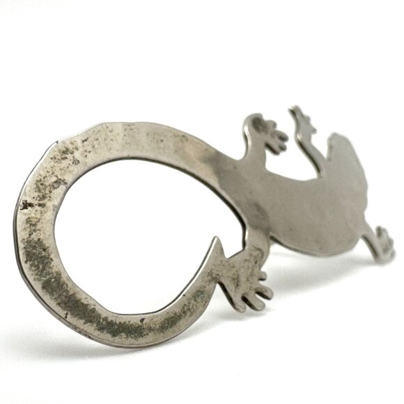 Wild Bryde Silver Tone Gecko Brooch Lapel Pin Metal Costume Jewelry 1.5" - Picture 4 of 6